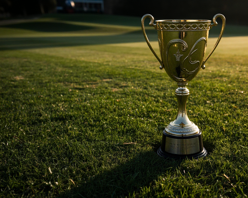 Cinematic Golf Trophy on Green
