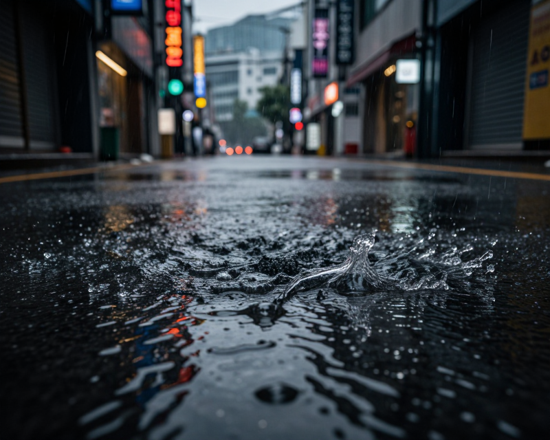 Rainy Urban Seoul