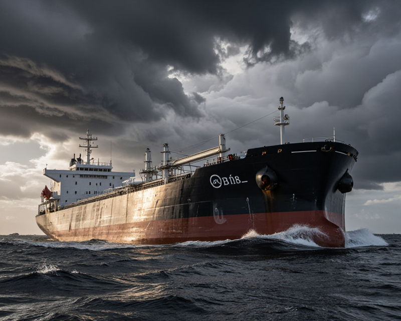 Oil Tanker in Turbulent Strait