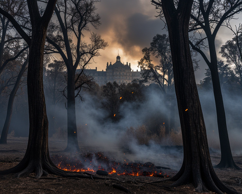 Fontainebleau Forest Fire Scene
