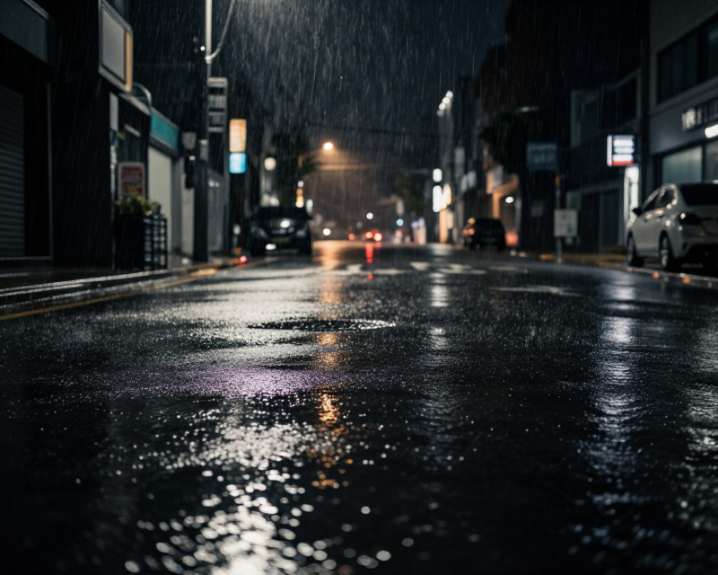 Heavy Rain in South Korean City