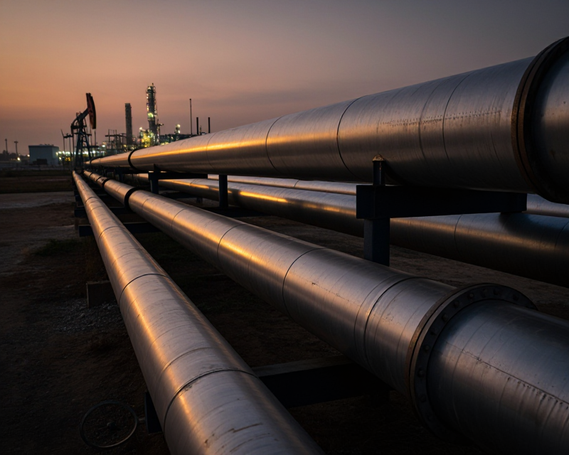 Industrial Oil Pipeline Tension