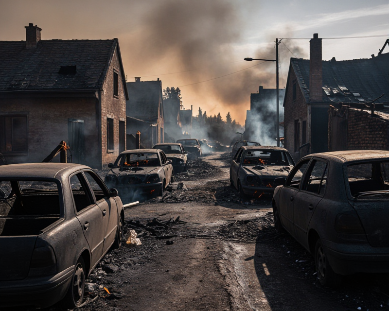 Devastated French Village After Wildfire